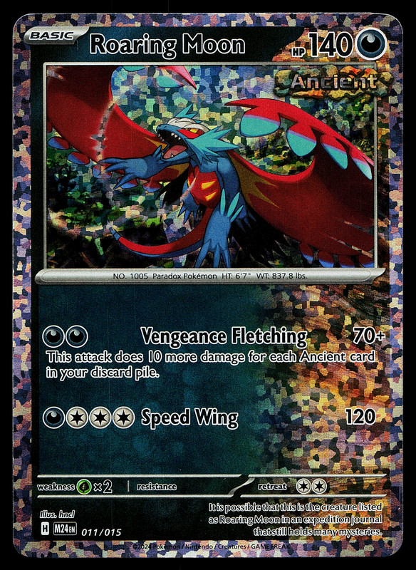 Roaring Moon – 011/015 – M24 EN Holo Mcdonald’s Dragon Discovery Pokemon Card NM