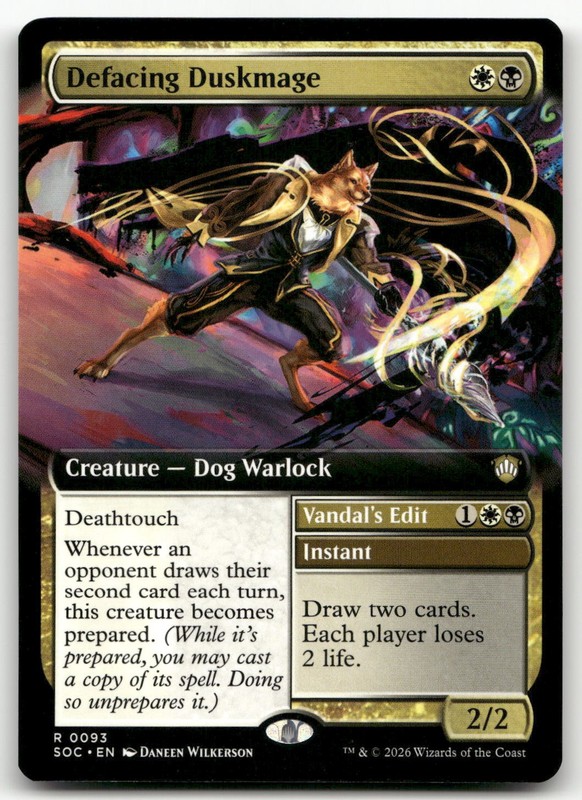 Defacing Duskmage (Extended Art) #93 NM Commander: Secrets of Strixhaven