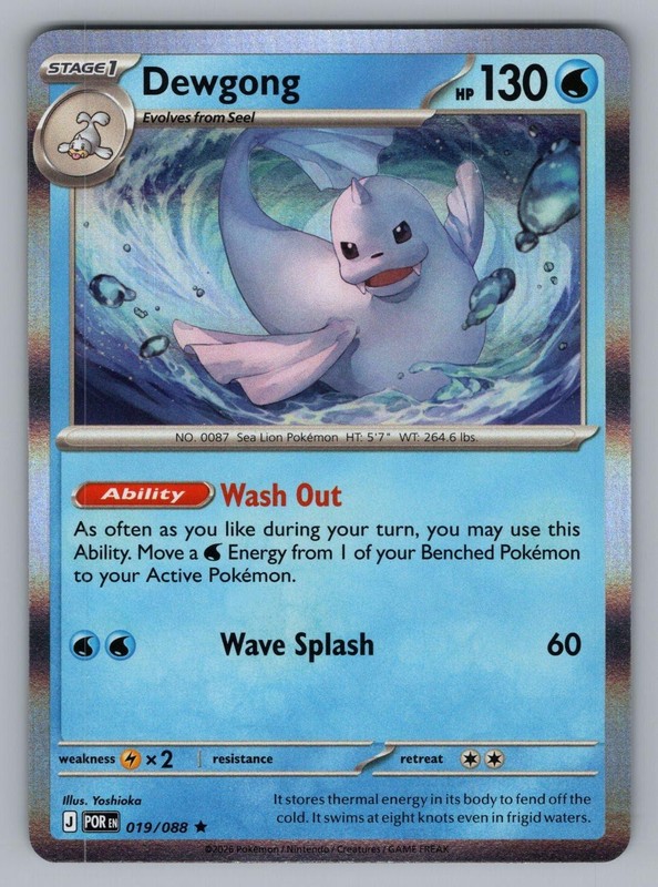 DEWGONG 019/088 R POKEMON HOLO NM ME03 YOSHIOKA*2`