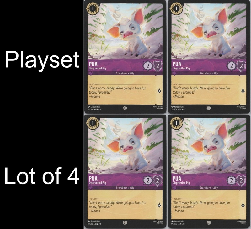 Disney Lorcana Winterspell (11) – Playset (4) #59 Pua – Disgruntled Pig
