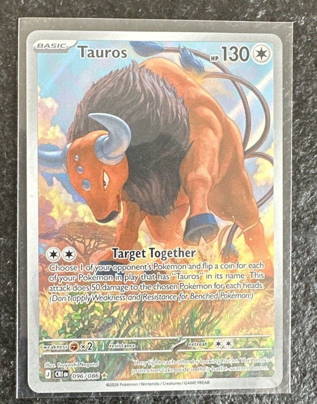 Pokemon Tauros 096/086 Chaos Rising Full Art In Hand Ready To Ship