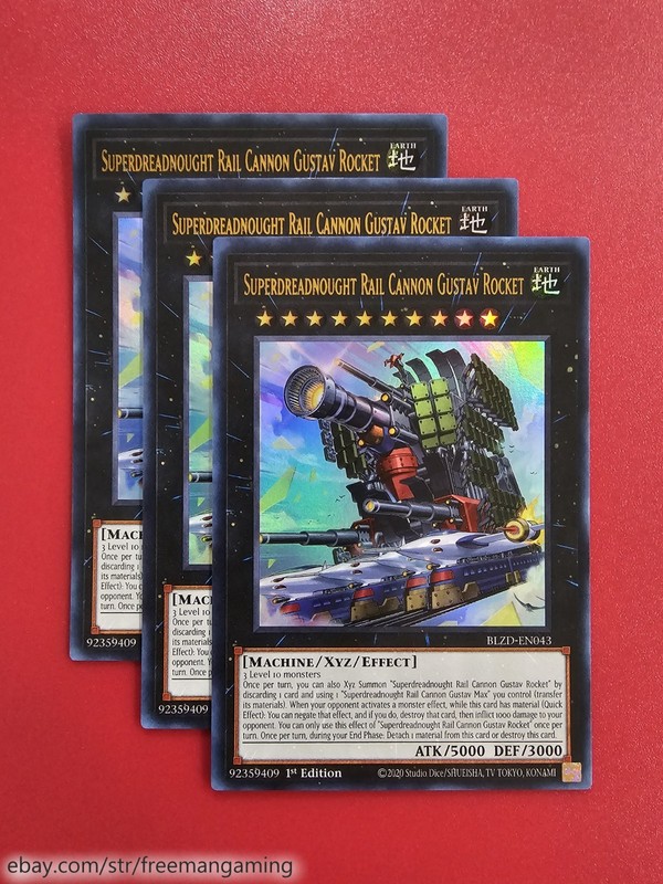 Yugioh Train Deck Core 21 card BLZD-EN043 044 006 Superdreadnought Rail Cannon gallery