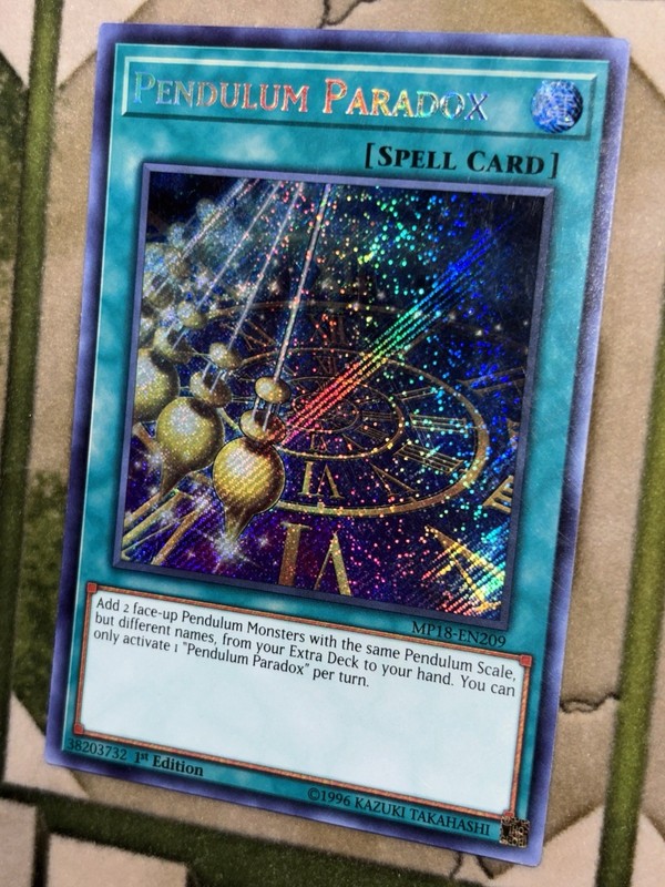 YuGiOh PENDULUM PARADOX Secret Rare MP18-EN209