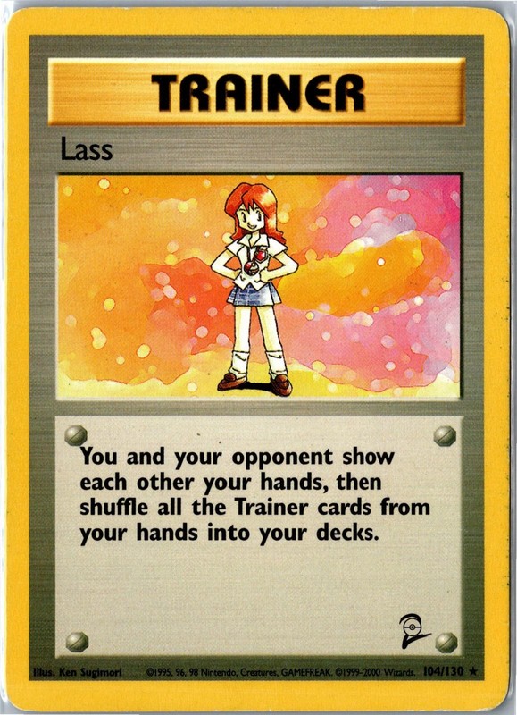 Pokemon Card – Lass Base Set Unlimited 75/102 1999 Rare Moderately Played