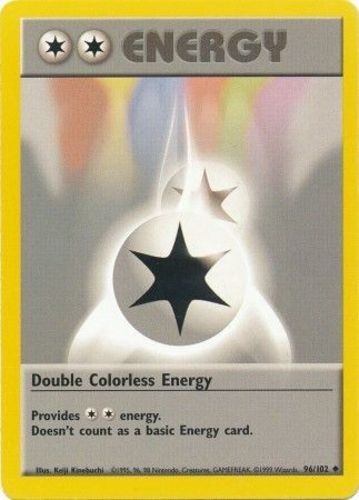Heavily Played, English Pokemon Regular Double Colorless Energy – 96/102 – Uncom