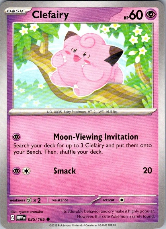 Clefairy 151 035/165 Common Pokemon Near Mint