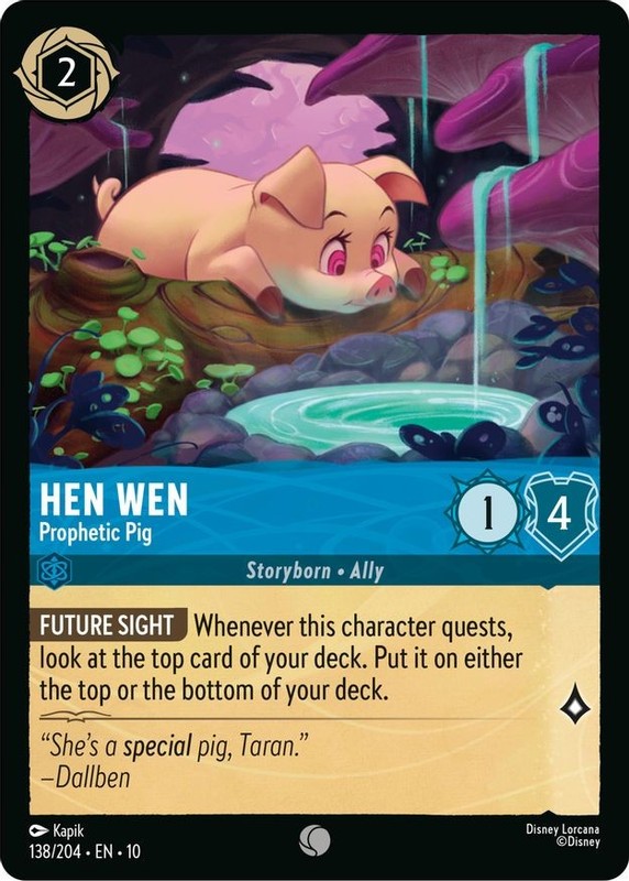 Lorcana Hen Wen – Prophetic Pig (138/242) Ch. 10 Whispers in the Well NM