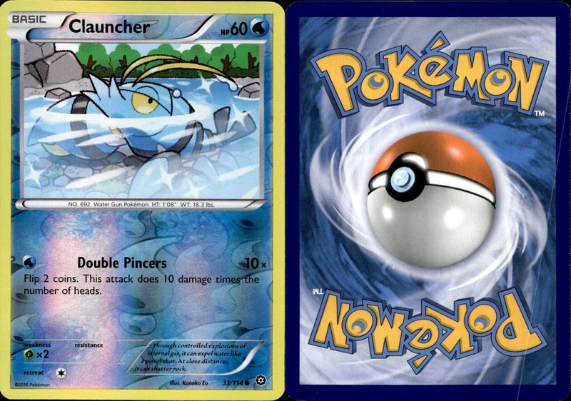 REVERSE HOLO Clauncher 33/114 VLP – XY Steam Siege Pokemon Card – Kanako Eo