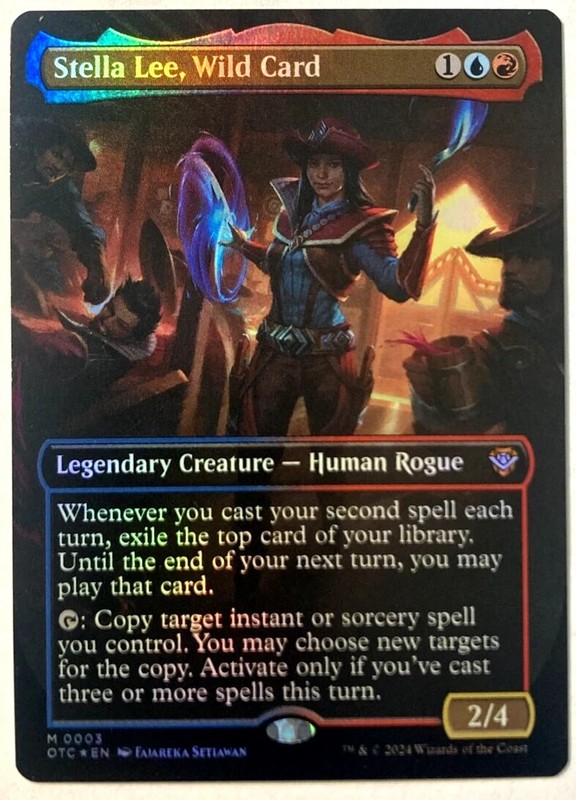 MTG Stella Lee, Wild Card *BORDERLESS FOIL* Commander: Thunder Junction 0003 NM