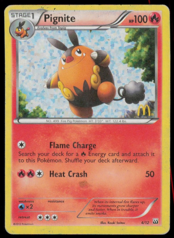 Pignite 4/12 Holo Promo McDonald’s Promos 2012 Pokemon Heavily Played