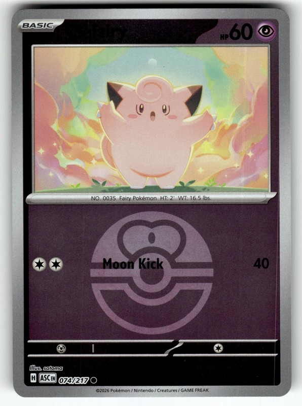 Clefairy (Love Ball) 074/217 Common Ascended Heroes Pokemon Near Mint