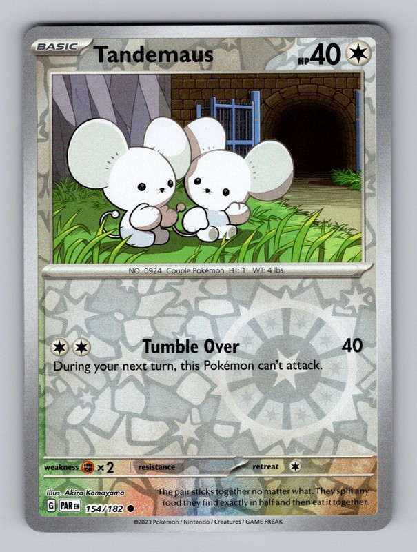 Tandemaus 154/182 Common Paradox Rift Pokemon Reverse Holo Near Mint