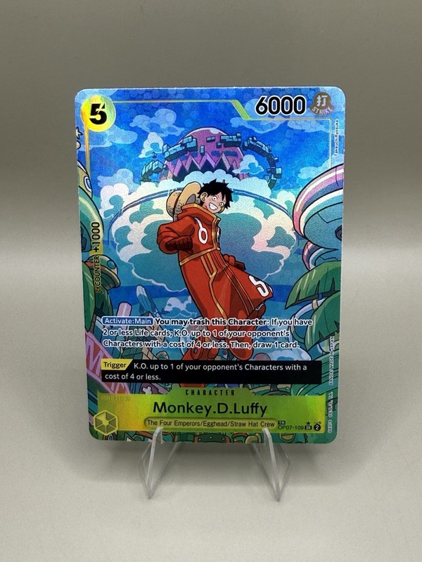 One Piece Monkey D. Luffy Op07-109 (TR) Treasure Rare Two Legends (Op08) NM