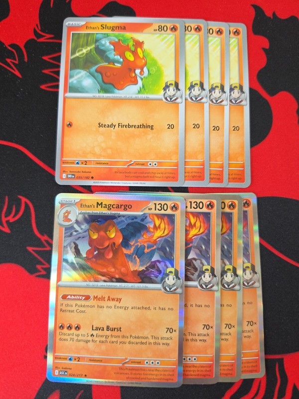4x Ethan’s Slugma & 4x Magcargo – 035/182 & 024/217