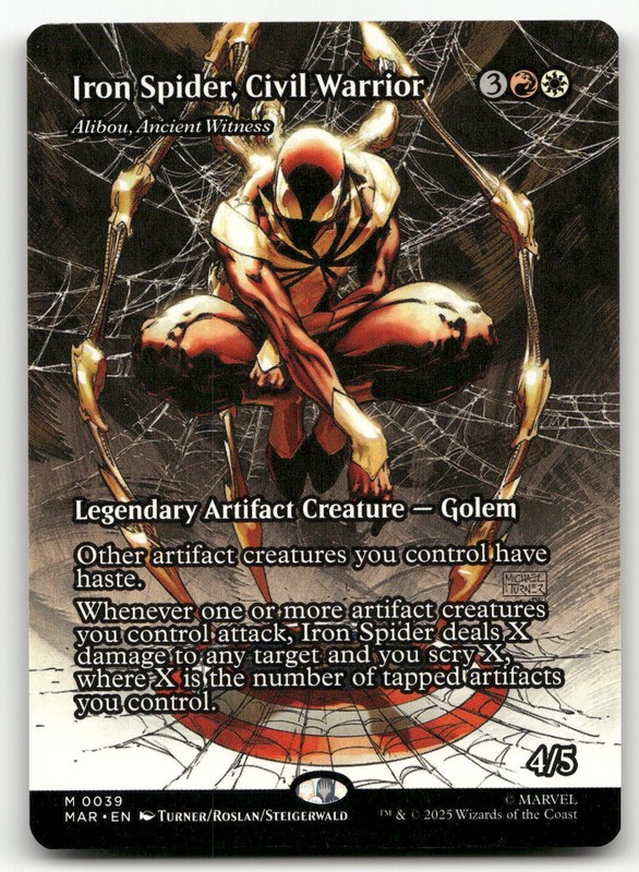 Iron Spider, Civil Warrior – Alibou, Ancient Witness (Borderless) NM Marvel Univ