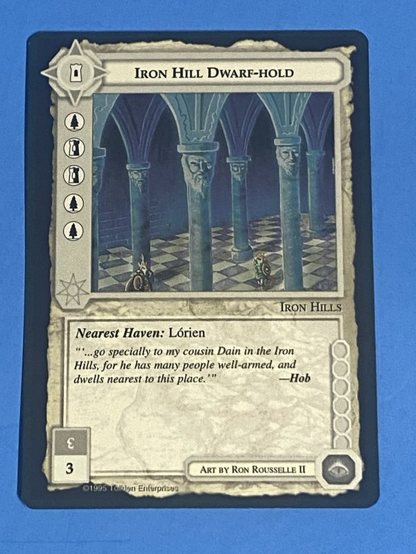 IRON HILL DWARF-HOLD Middle Earth CCG 1995 NON PLAYED BLACK BORDER