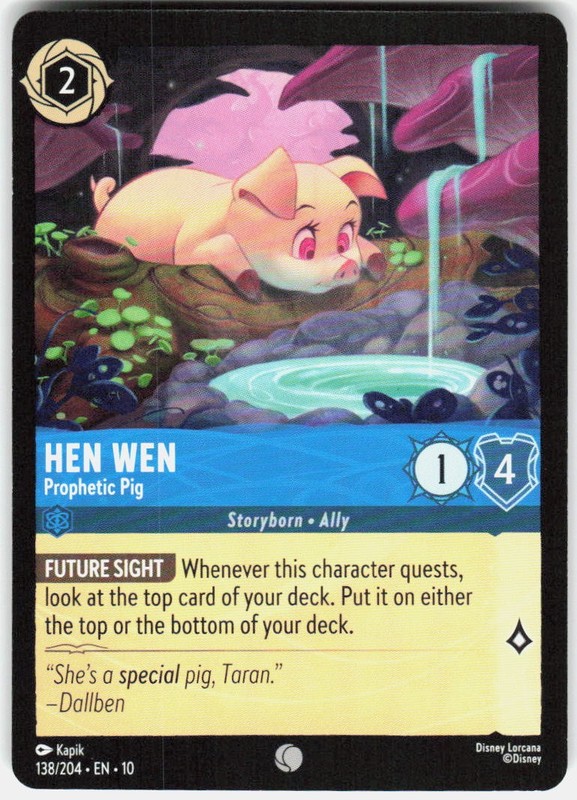 Hen Wen Prophetic Pig 138/204 Whispers in the Well Disney Lorcana