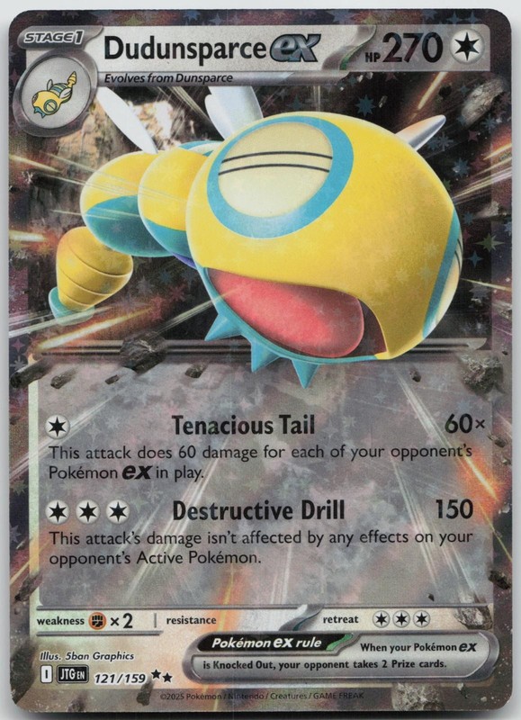 Dudunsparce ex 121/159 Double Rare Journey Together Pokemon NM/M