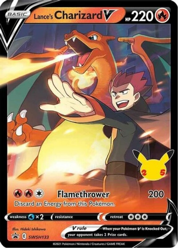 MP Pokemon Lance’s Charizard V – SWSH133 – SWSH Black Star Promos Moderately Pla