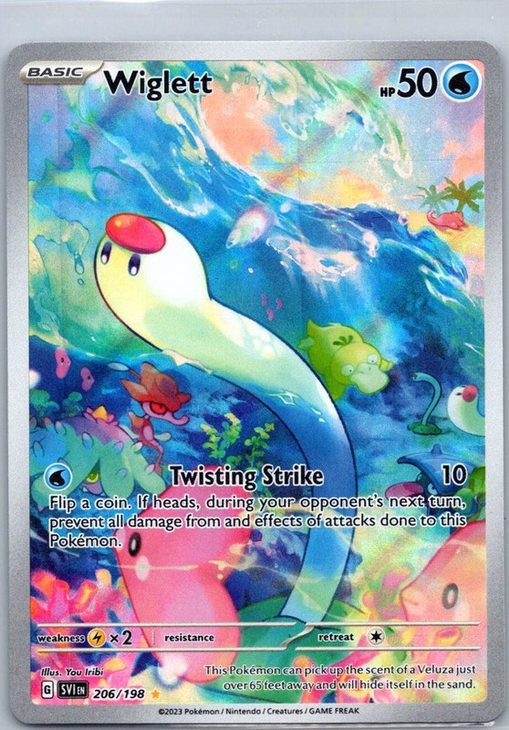 Wiglett – 206/198 Illustration Rare SV01: Scarlet & Violet Base Set 2023 NM