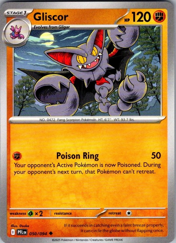 Gliscor Phantasmal Flames 050/094 Uncommon Pokemon Near Mint