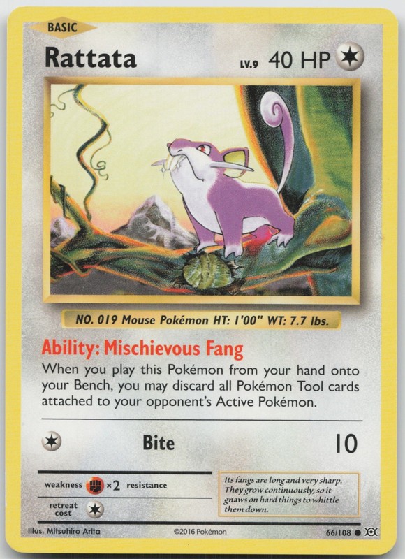 Rattata Common XY – Evolutions 66/108 LP Mitsuhiro Arita