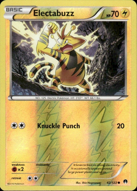 ELECTABUZZ 42/122 BREAKPOINT COMMON REVERSE HOLO POKEMON SHIN NAGASAWA