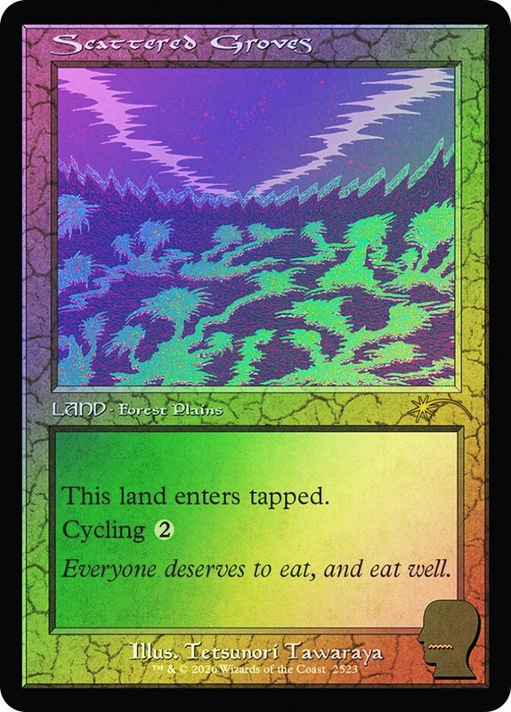 MTG FOIL Scattered Groves Full Art – Secret Lair Drop #2523