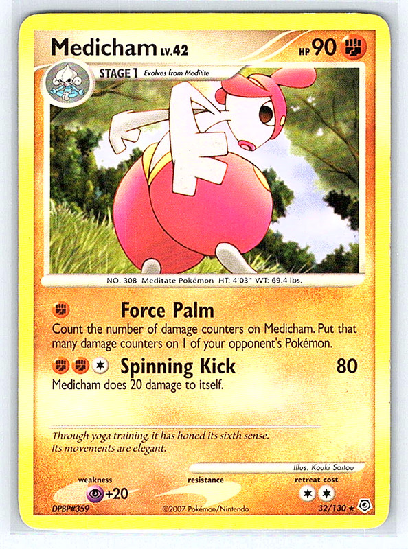 Medicham 32/130 Diamond & Pearl MP Pokemon Card