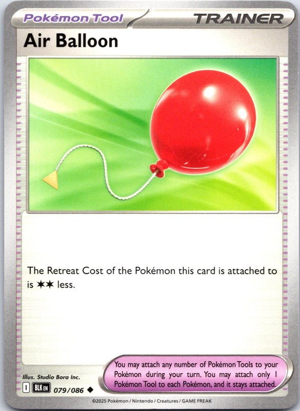 Air Balloon 079/086 Uncommon Black Bolt Pokemon Near Mint