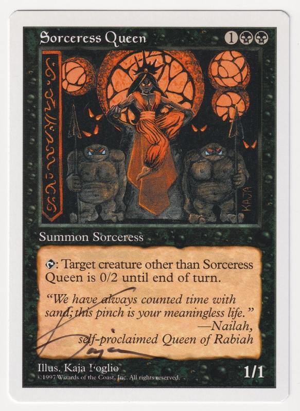 Signed Sorceress Queen Proof NM 5th Edition Artist Kaja Foglio 1997 MTG Magic AP
