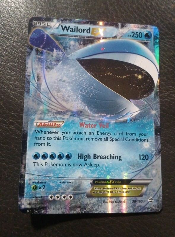 Wailord EX Ultra Rare XY – Primal Clash Water Holo 38/160 LP Pokemon