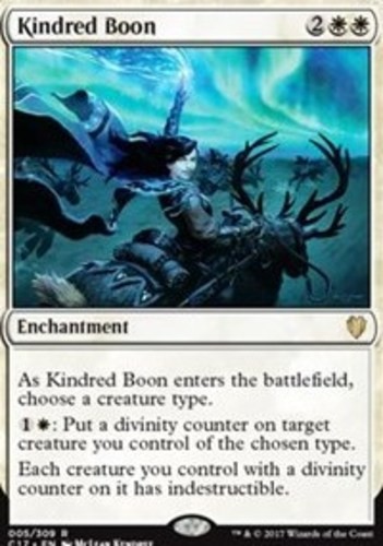 x1 Kindred Boon R MTG Commander 2017 M/NM, English