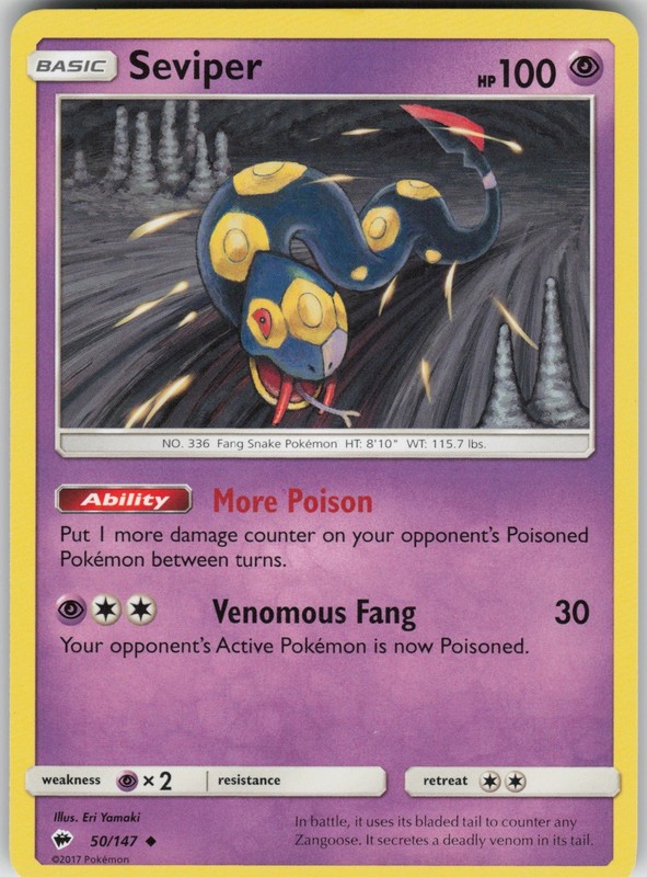 Seviper 50/147 Uncommon SM – Burning Shadows MP