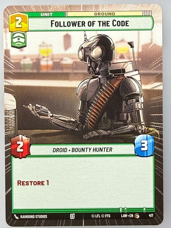 Star Wars Unlimited – x3 Follower of the Code Hyperspace 417