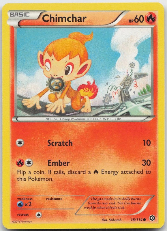 Chimchar Common Fire XY – Steam Siege 18/114 LP 2016 Shibuzoh