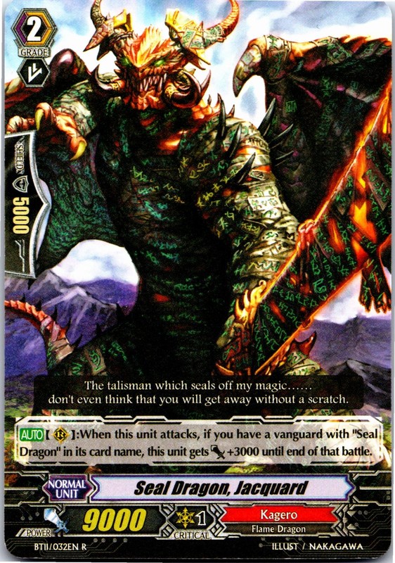 SEAL DRAGON, JACQUARD BT11/032EN R CARDFIGHT!! VANGUARD MP