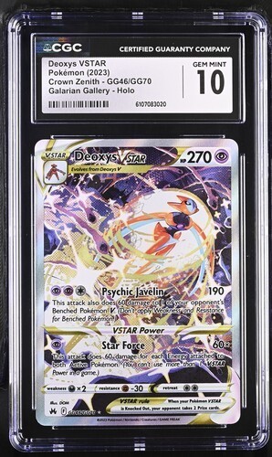 ✨✨ CGC 10 ENGLISH Deoxys VSTAR GG46/GG70 Crown Zenith Holo Pokemon Card