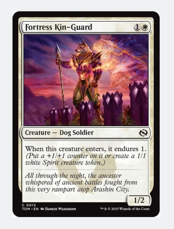 Fortress Kin-Guard (Foil) MTG Tarkir TDM | White Dog Soldier Spirit Token | NM