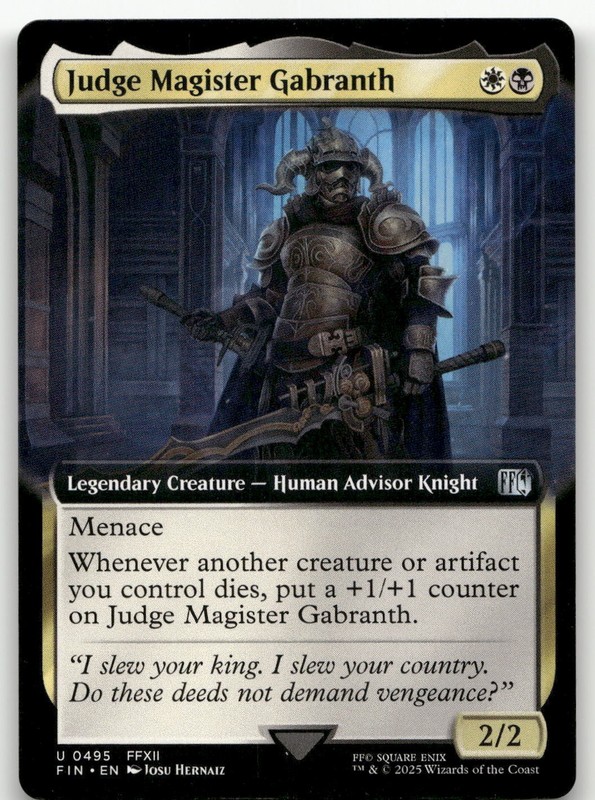 Judge Magister Gabranth (Extended Art) #495 (NM) Final Fantasy FIN Magic MTG