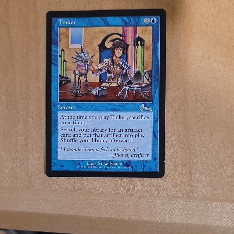 Wizards Tinker Sorcery Urza’s Legacy Uncommon Regular Mike Raabe MTG 1999