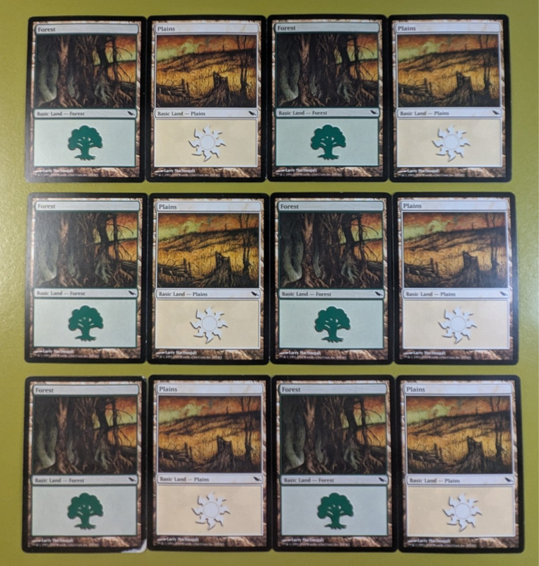 12 MURAL LAND Shadowmoor Forest #298 and Plains #285 6 of Each Art MTG