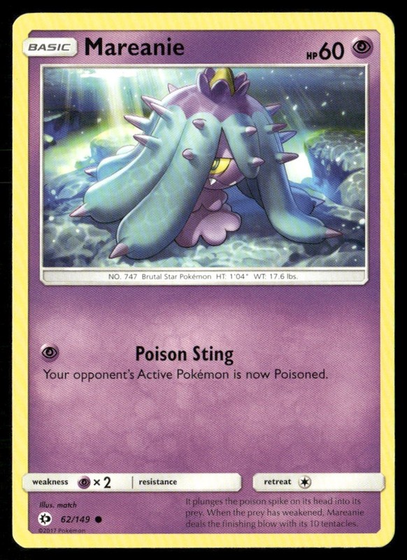 Mareanie 62/149 Common SM Base Set Pokemon Lightly Played