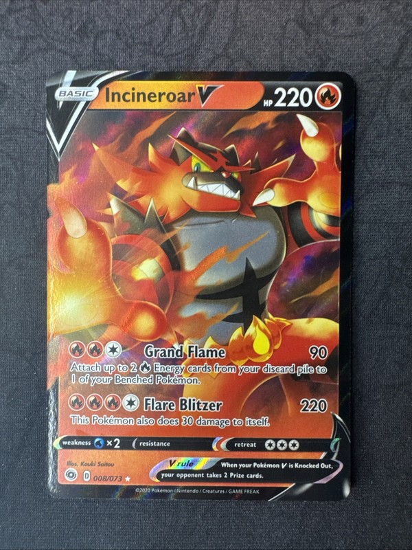 Incineroar V 08/73 Champions Path Holo Pokemon MJ