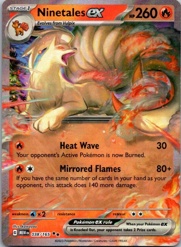 Ninetales ex 038/165 151 Pokemon TCG Holo Double Rare LP
