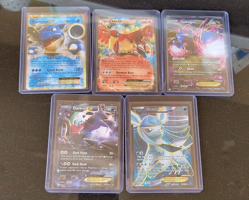 5 EX – Blastoise 21, Ho-oh 22, Hydreigon 62, Darkrai 74, & Glaceon 116, Full Art