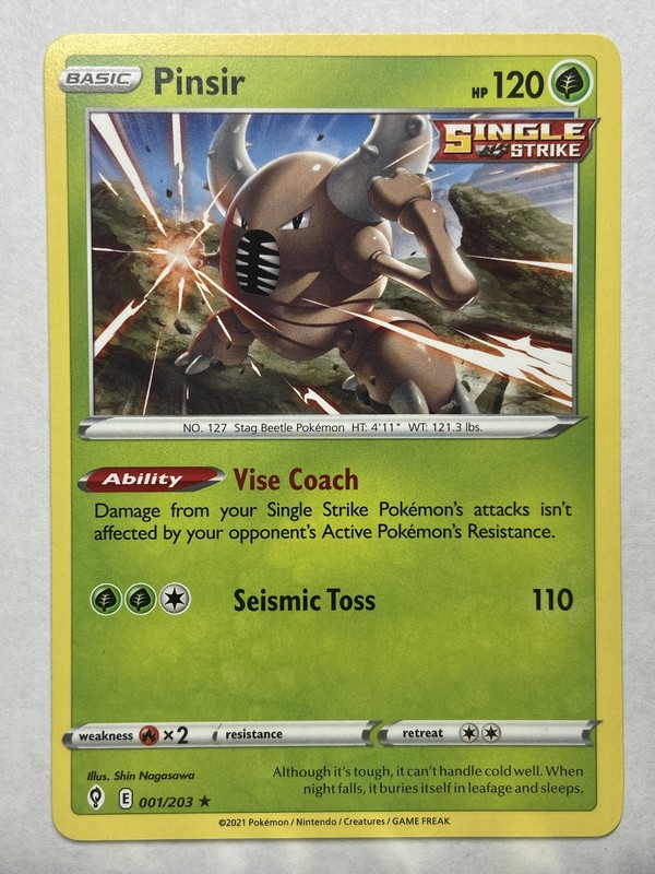 Pokémon TCG Pinsir 001/203 – Evolving Skies – Rare Non Holo