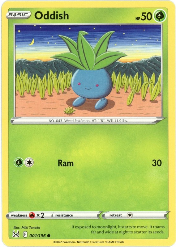 Oddish – 001/196 – Lost Origin – Pokemon – LP/NM Never Played