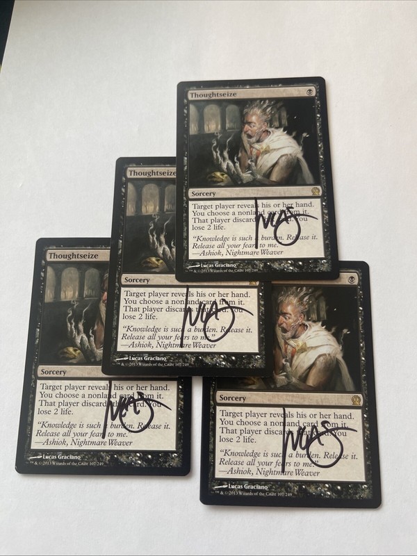 Thoughtseize x4 – MTG – Signed Lucas Graciano – Playset