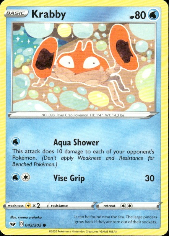 KRABBY 042/202 SWORD & SHIELD COMMON POKEMON RYOMA URATSUKA
